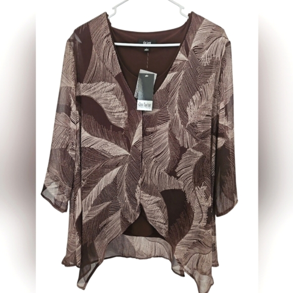 Slim Factor By Investments 2 Pc  Set SZ L Brown - Picture 2 of 8